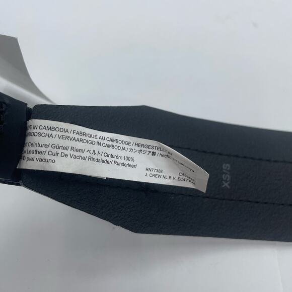 J Crew Black Waist Belt Leather Womens XS Small